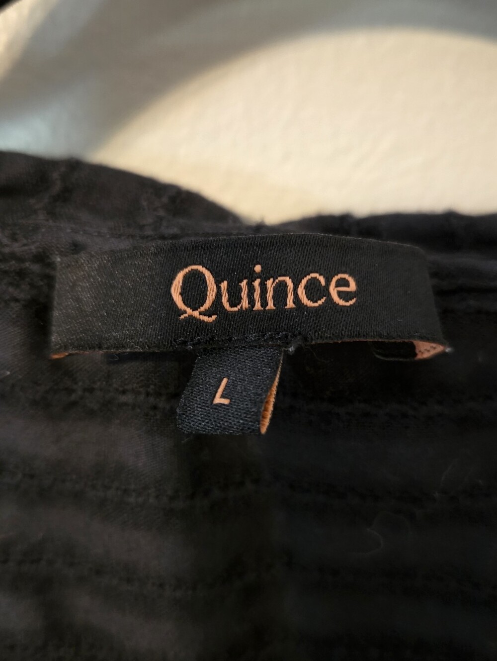 Quince Women's Black Embroidered Cotton Ruffle Collar Short Sleeve Blouse Sz L - Picture 8 of 9